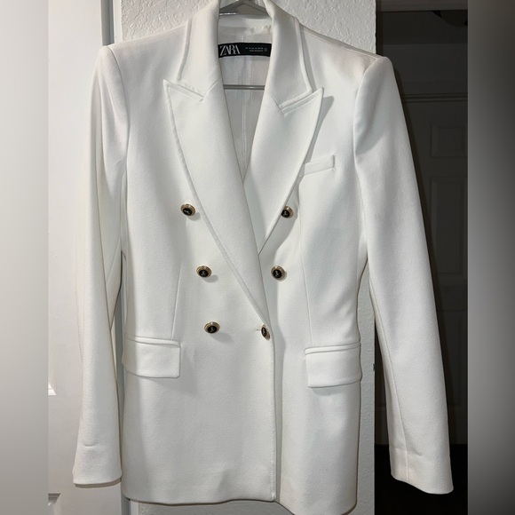 ZARA White Tailored Blazer Size Medium - Picture 4 of 6